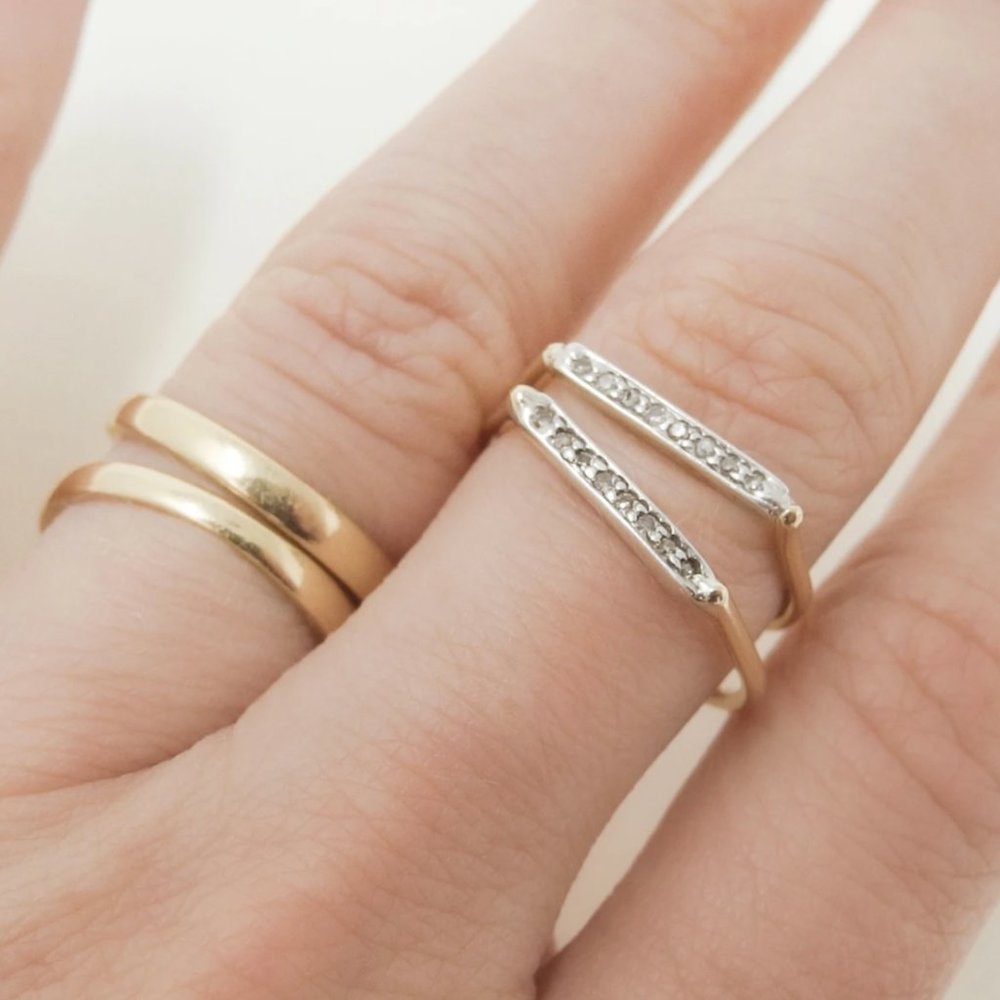 14k Gold Diamond Pinky Ring